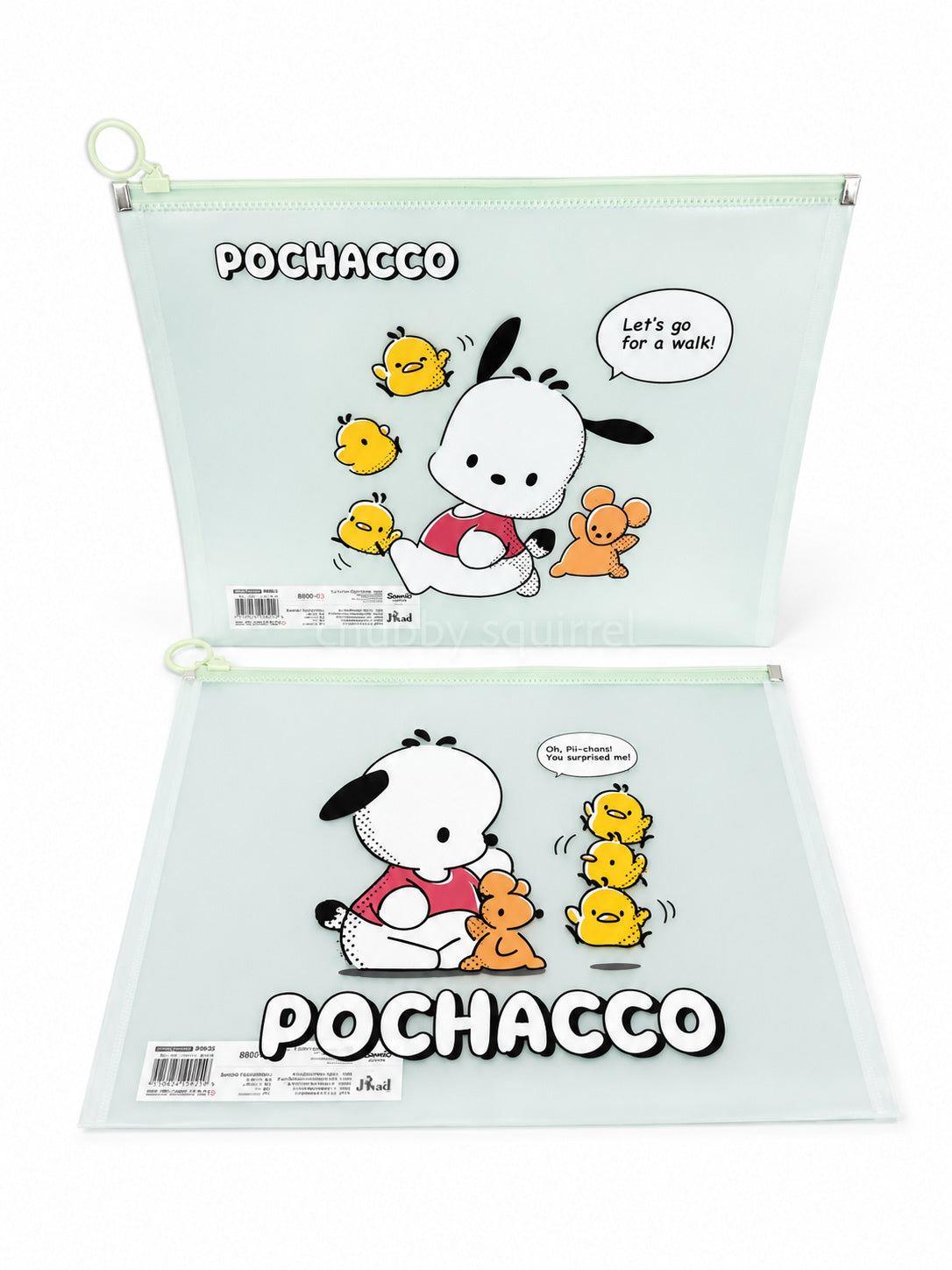 Pochacco Sanrio A4 Zipped Document Wallets