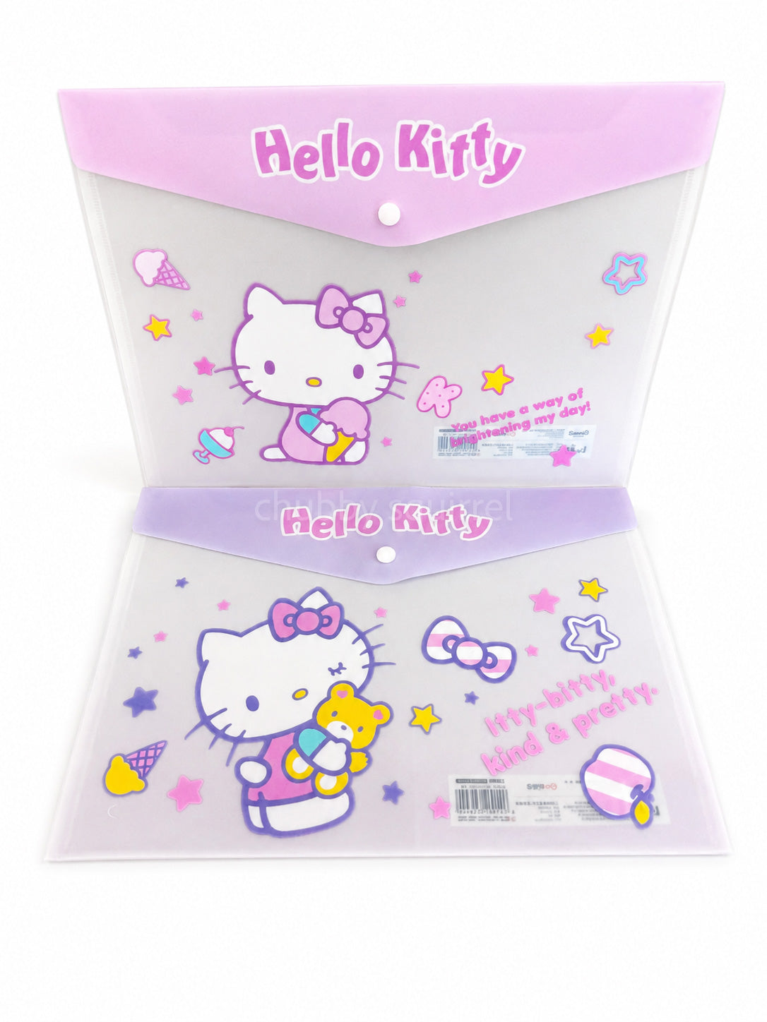 Hello Kitty Sanrio A4 Button Document Wallet
