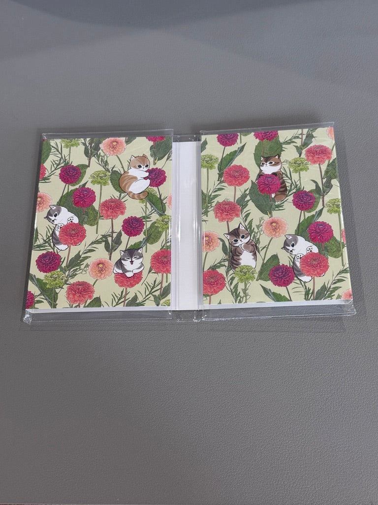Mofusand x HIBIYA-KADAN Floral Cat Memo Notes | Japanese Stationery