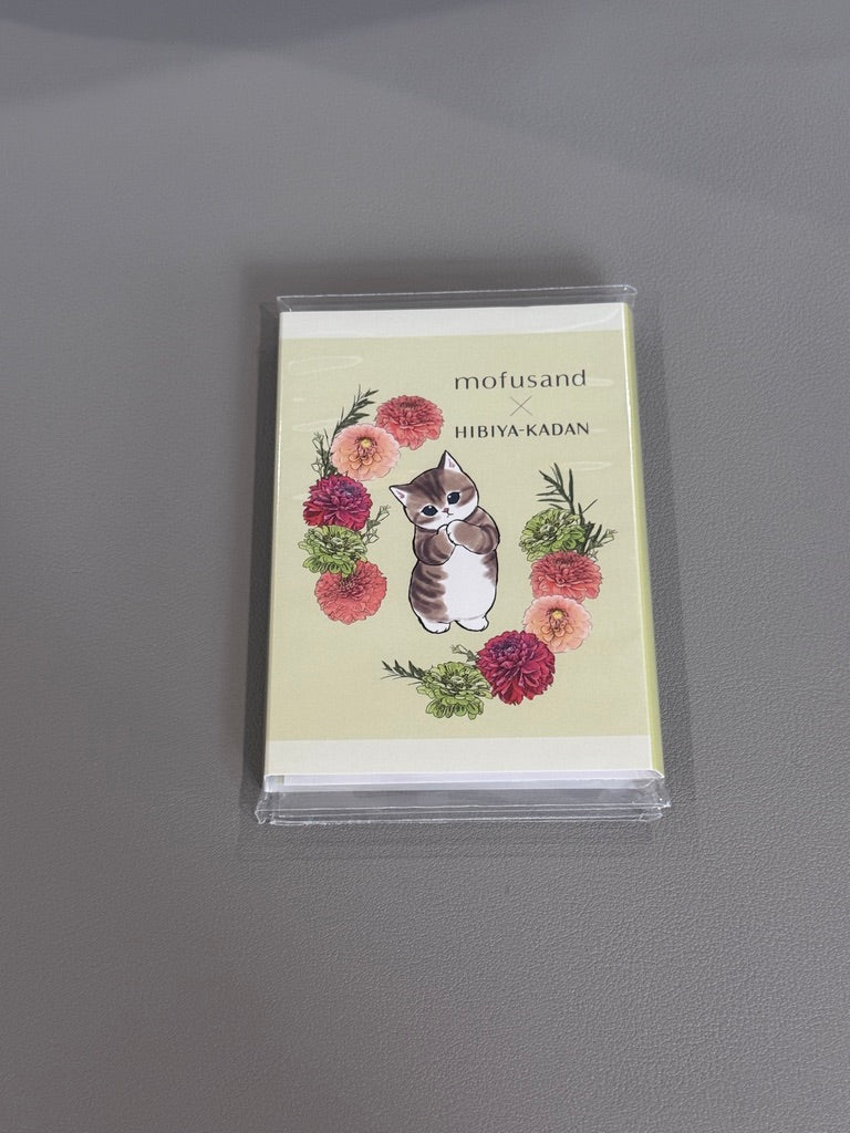 Mofusand x HIBIYA-KADAN Floral Cat Memo Notes | Japanese Stationery