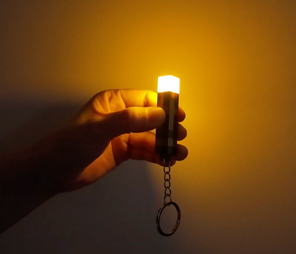 Minecraft Torch Keychain
